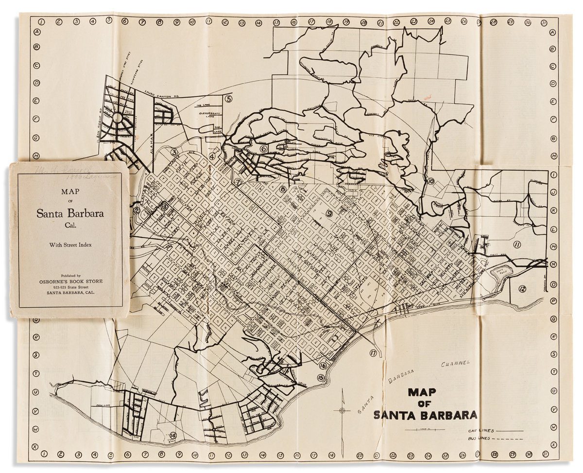 (CALIFORNIA.) Map of Santa Barbara Cal. With Street Index.